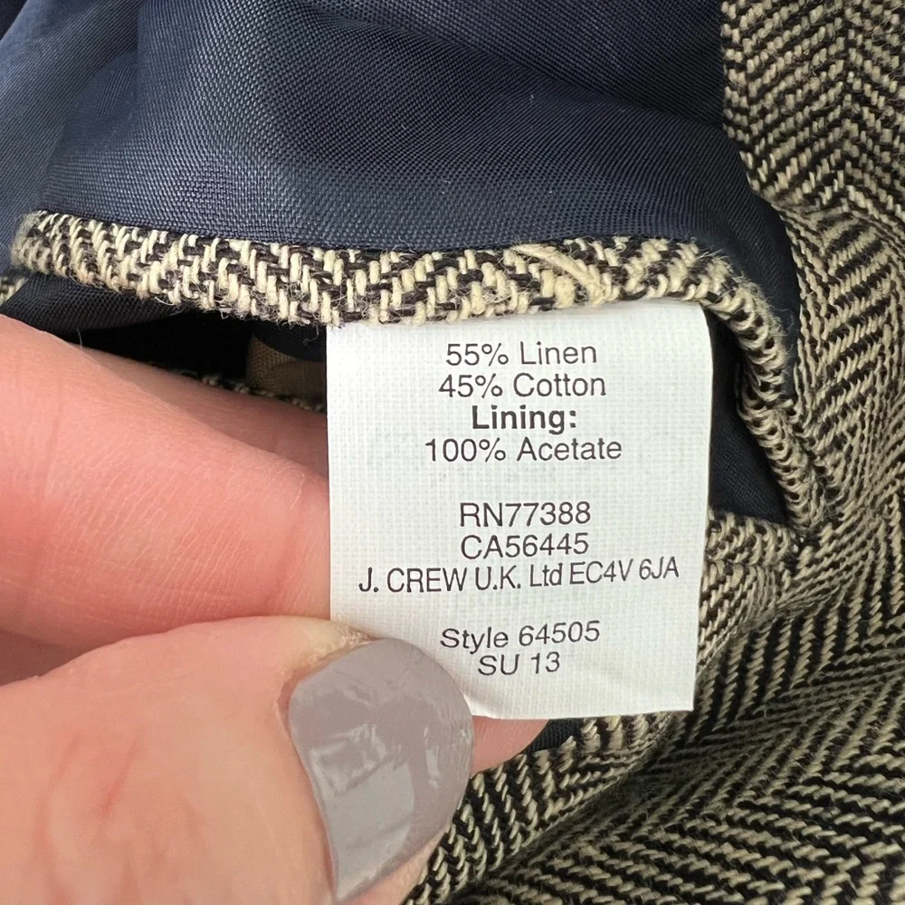 J.CREW Men’s Tweed Blazer in Herringbone Pattern, Brown-Black, Size 42R
